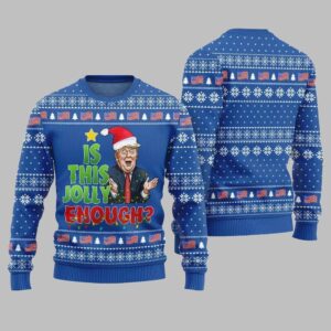Is This Jolly Enough Donald Trump Ugly Sweater Christmas 2025 - Grishko.com