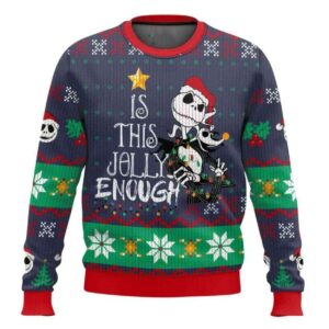 Is This Jolly Enough Jack Skellington Ugly Christmas Sweater