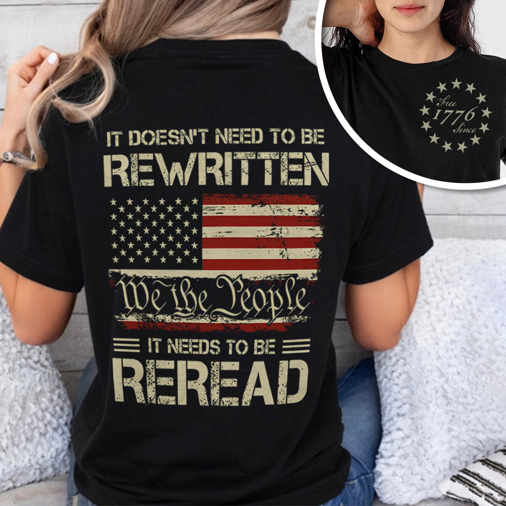 It Doesn't To Be Rewritten It Needs To Be Reread American History 1776 Vintage Back & Front Shirt HO82 894598 - Image 16