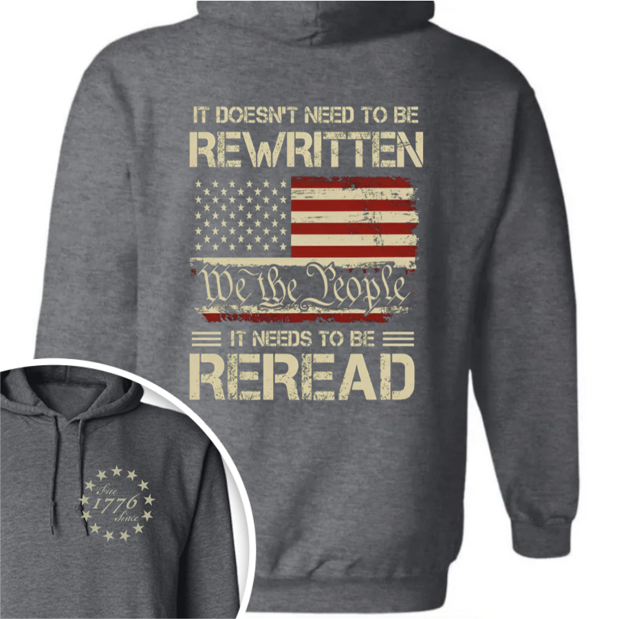 It Doesn't To Be Rewritten It Needs To Be Reread American History 1776 Vintage Back & Front Shirt HO82 894598 - Image 8