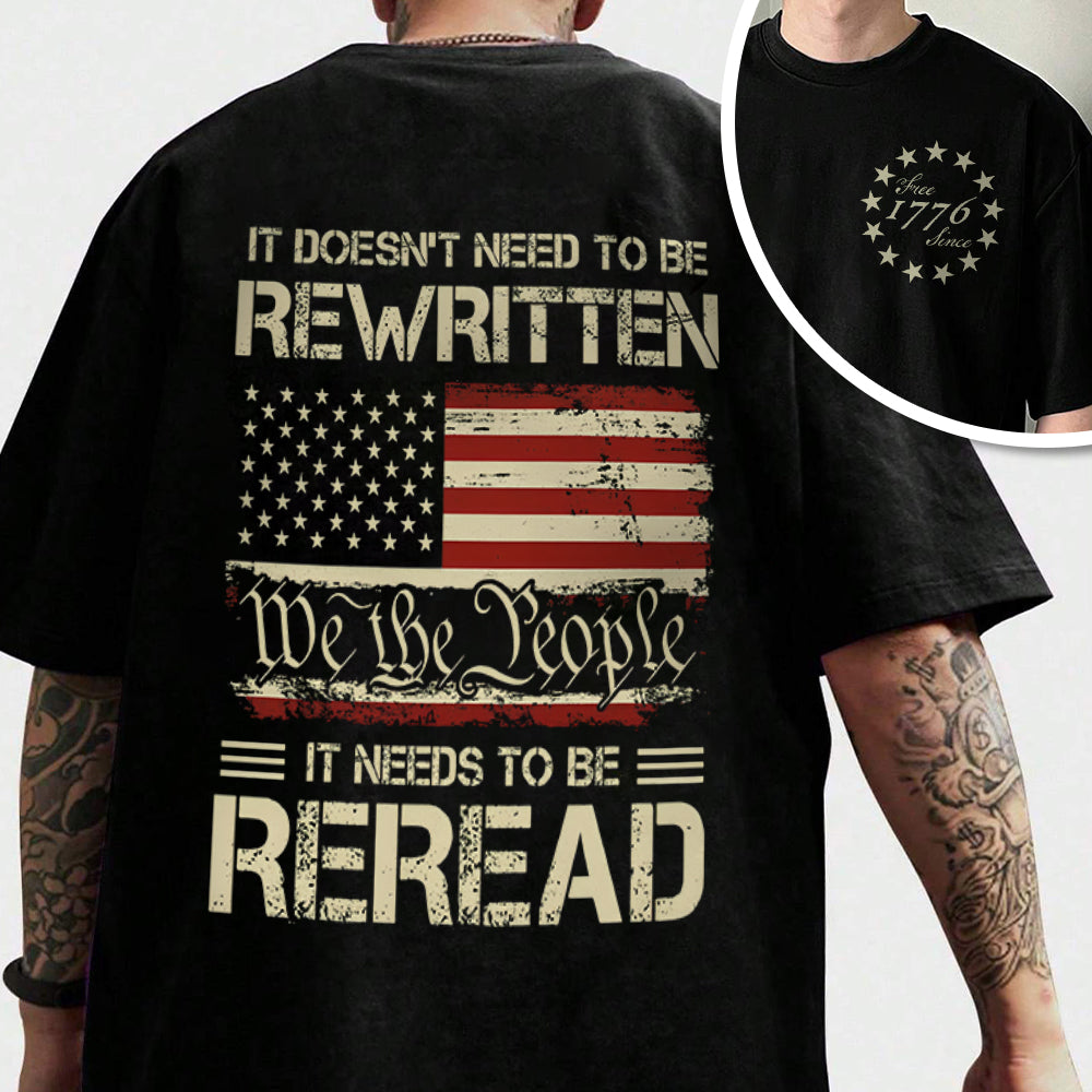 It Doesn't To Be Rewritten It Needs To Be Reread American History 1776 Vintage Back & Front Shirt HO82 894598 - Image 17