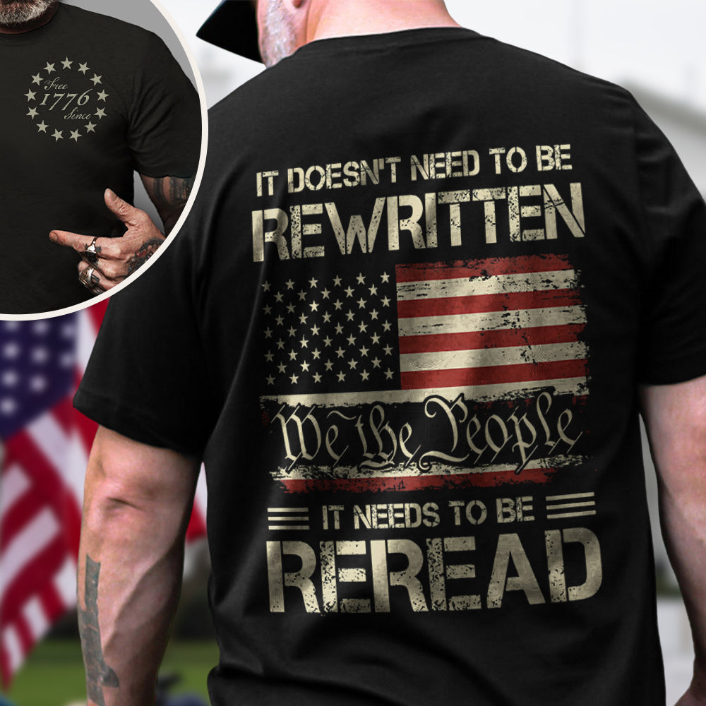 It Doesn't To Be Rewritten It Needs To Be Reread American History 1776 Vintage Back & Front Shirt HO82 894598 - Image 13