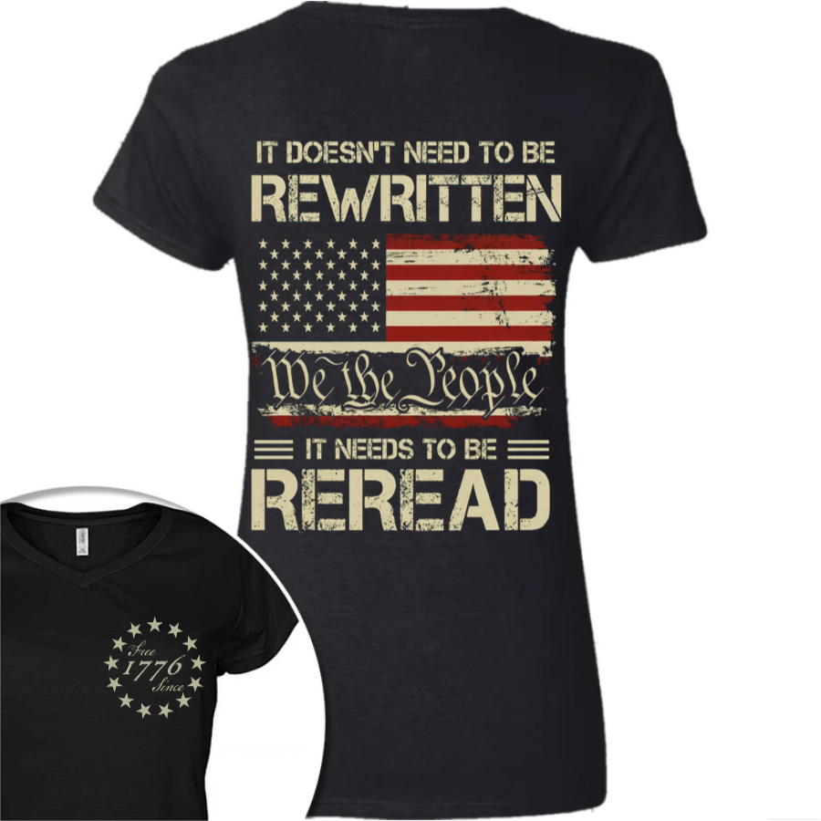 It Doesn't To Be Rewritten It Needs To Be Reread American History 1776 Vintage Back & Front Shirt HO82 894598 - Image 12