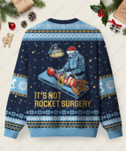 Alternative view of It Is Not Rocket Surgery Ugly Christmas Fuzzy Fleece Sweatshirt