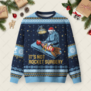 It Is Not Rocket Surgery Ugly Christmas Fuzzy Fleece Sweatshirt