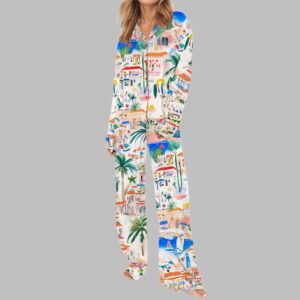 Alternative view of Italian Mediterranean Beach Pajama Set