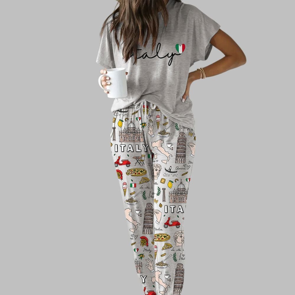 Italy Casual Pajama Set For Women - Image 2