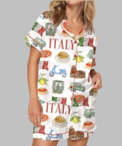 Alternative view of Italy Travel Satin Pajama Set