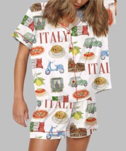 Italy Travel Satin Pajama Set