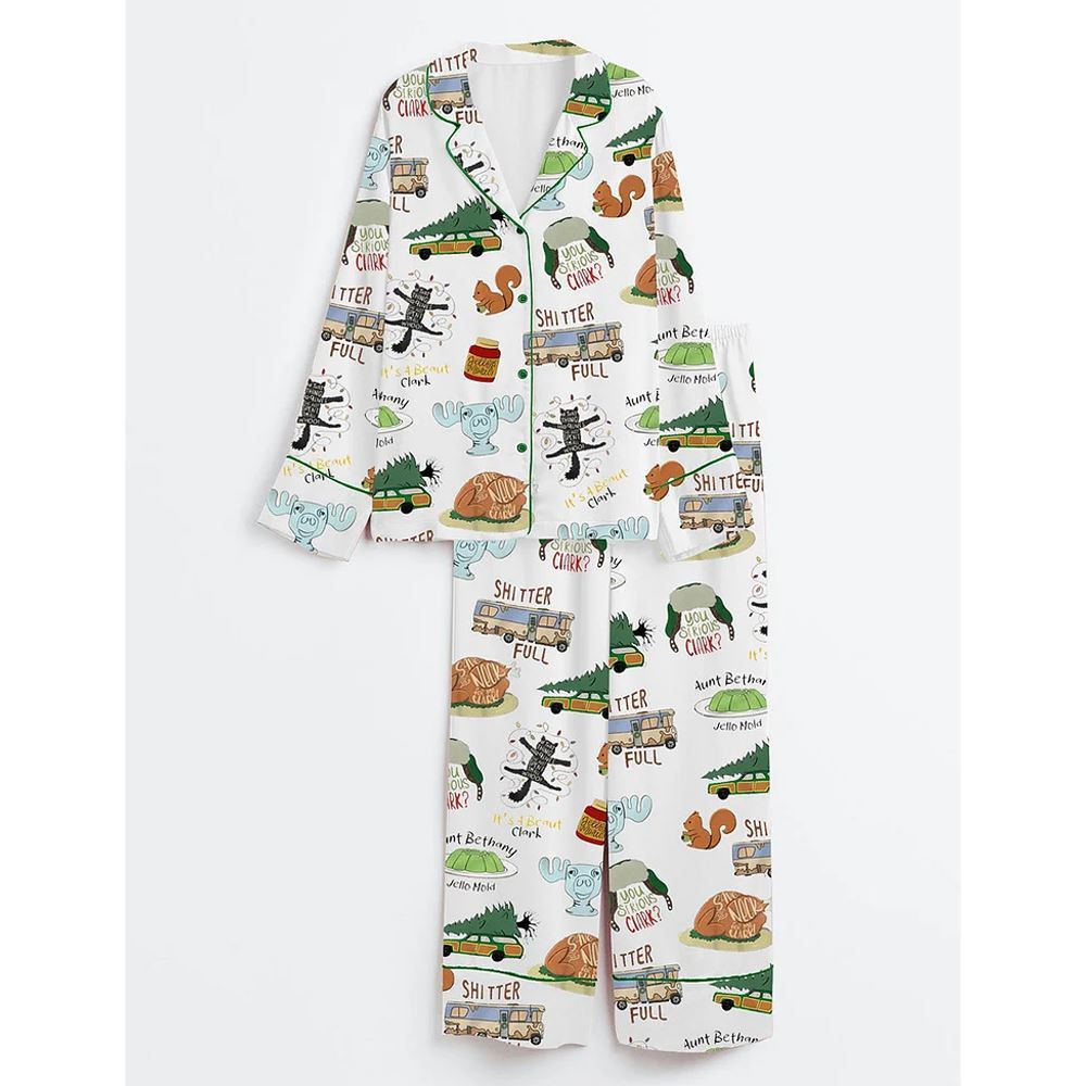 Alternative view of It's A Beaut Clark Christmas Vacation Satin Pajama Set