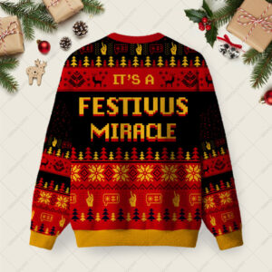 Alternative view of It's A Festivus Miracle Ugly Christmas Sweater Sweatshirt