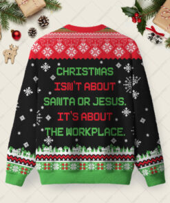 Alternative view of It's About The Workplace Ugly Christmas Fuzzy Fleece Sweatshirt