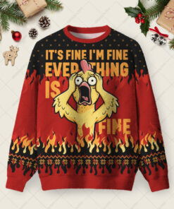 IT'S FINE Ugly Christmas Fuzzy Fleece Sweatshirt