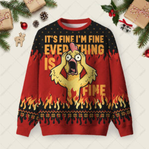 IT'S FINE Ugly Christmas Fuzzy Fleece Sweatshirt