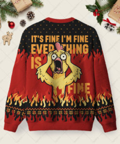 Alternative view of IT'S FINE Ugly Christmas Fuzzy Fleece Sweatshirt