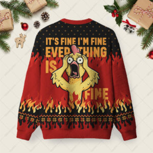 Alternative view of IT'S FINE Ugly Christmas Fuzzy Fleece Sweatshirt
