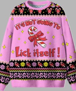 Alternative view of It's Not Going To Lick Itself Ugly Christmas Sweater