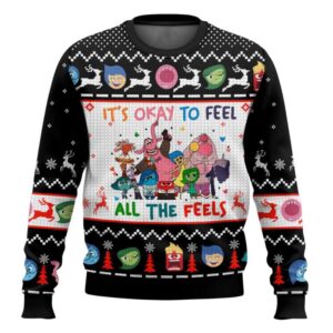 It's Okay To Feel All The Feels Inside Out Ugly Christmas Sweater