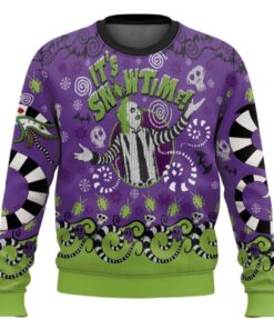 It's Snowtime Beetlejuice Ugly Christmas Sweater