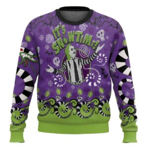It's Snowtime Beetlejuice Ugly Christmas Sweater