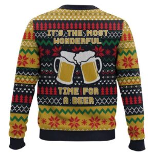 Alternative view of It's The Most Wonderful Time For A Beer Parody Ugly Christmas Sweater