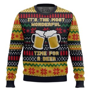 It's The Most Wonderful Time For A Beer Parody Ugly Christmas Sweater