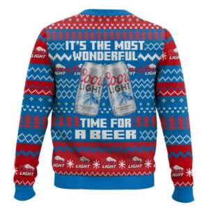 Alternative view of It's The Most Wonderful Time For A Coors Light Ugly Christmas Sweater