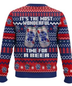 Alternative view of It's The Most Wonderful Time For A Pabst Blue Ribbon Ugly Christmas Sweater