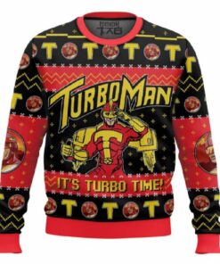 It's Turbo Time Turbo Man Jingle All the Way Ugly Christmas Sweater
