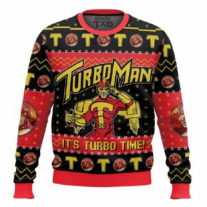 It's Turbo Time Turbo Man Jingle All the Way Ugly Christmas Sweater