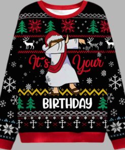 Alternative view of It's Your Birthday Ugly Christmas Sweater