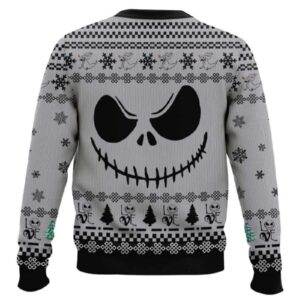 Alternative view of Jack Skellington Face Love White Hoodie Christmas Sweater