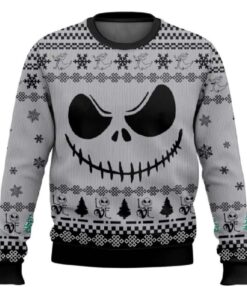 Jack Skellington Face Love White Hoodie Christmas Sweater