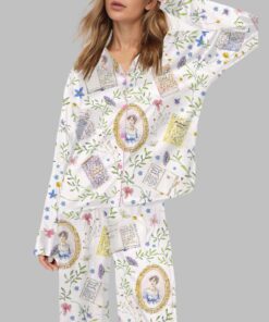 Jane Austen Print Satin Pajama Set