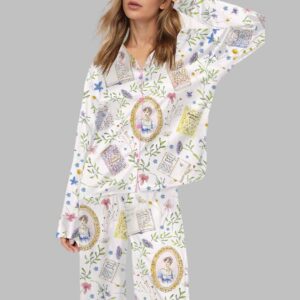 Jane Austen Print Satin Pajama Set