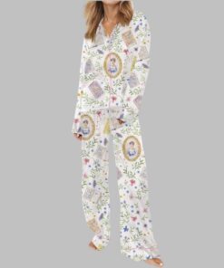 Alternative view of Jane Austen Print Satin Pajama Set