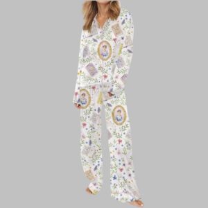 Alternative view of Jane Austen Print Satin Pajama Set