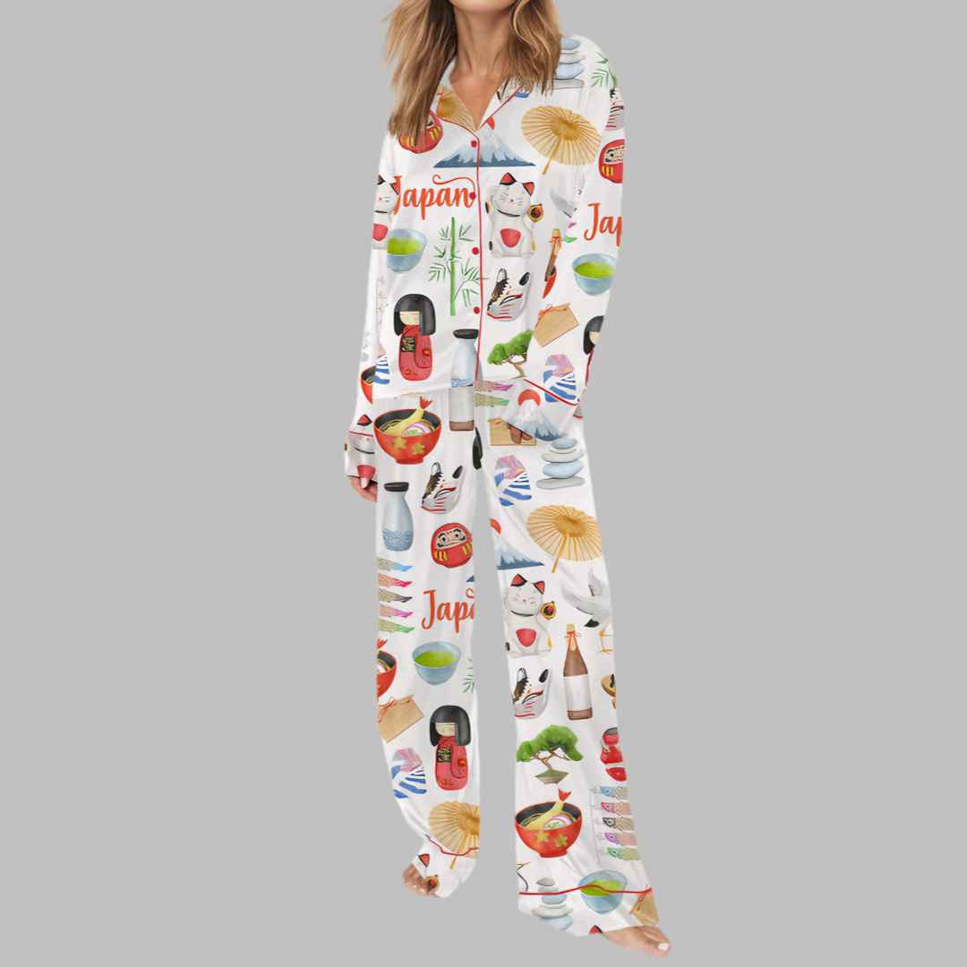 Japan Travel Satin Pajama Set - Image 3
