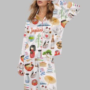 Japan Travel Satin Pajama Set