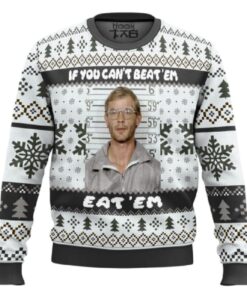 Jeffrey Dahmer Funny Serial Killer If You Canâ€™t Beat Em Eat Em Ugly Christmas Sweater