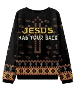 Alternative view of Jesus Has Your Back Ugly Sweatshirt