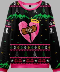 Jesus Heals Pink Heart Christian Ugly Christmas Sweater