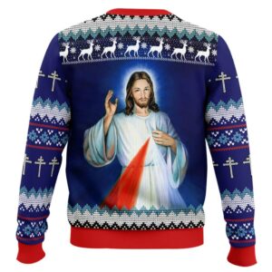 Alternative view of Jesus I Trust In You Ugly Christmas Sweater