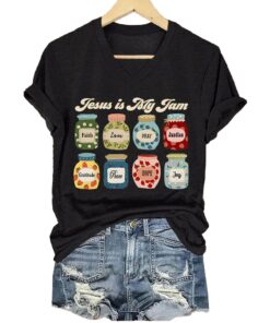 Alternative view of Jesus Is My Jam Christian Faith Graphic Shirt