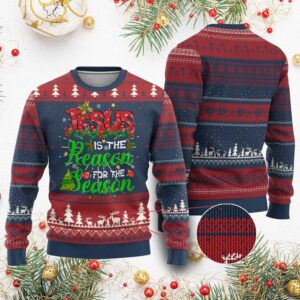 Jesus Is The Reason For The Season Ugly Christmas Sweater - Grishko.com