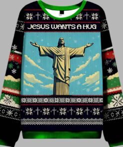 Jesus Wants A Hug Ugly Christmas Sweater