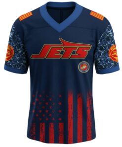 Alternative view of Jets US USMC 250th Birthday Football Jersey 2025