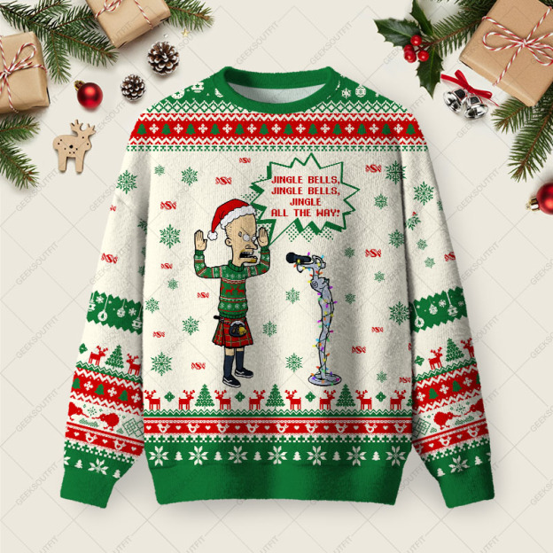 Jingle All The Way Ugly Christmas Fuzzy Fleece Sweatshirt