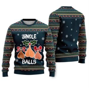 Alternative view of Jingle Balls Ugly Christmas Sweater - Grishko.com