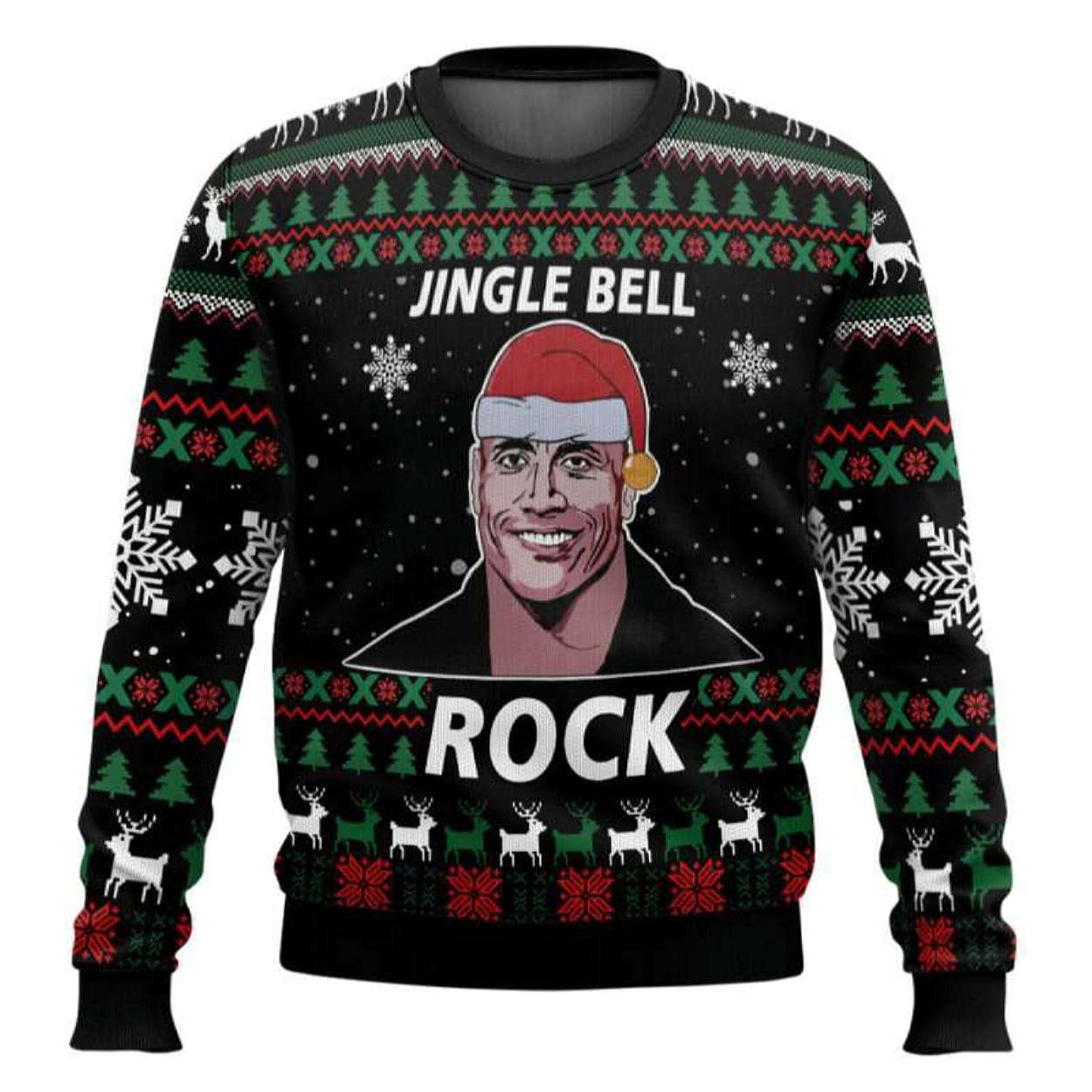 Jingle Bell Rock Dwayne Johnson Ugly Christmas Sweater